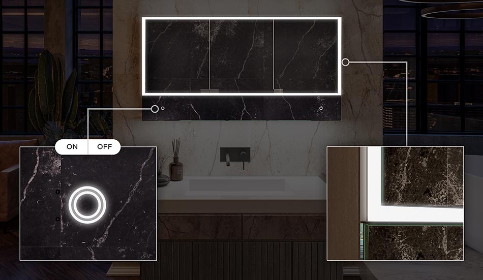 Model Lily – elegantni ormarić s rasvjetom i policama | ARTFORMA