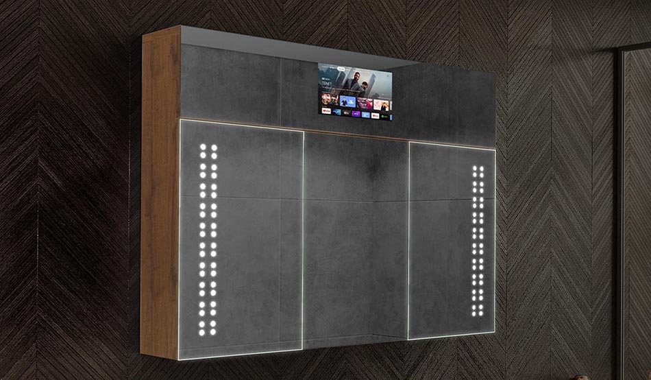 Model Sarah – moderni LED ormarić sa satom i Bluetoothom | ARTFORMA