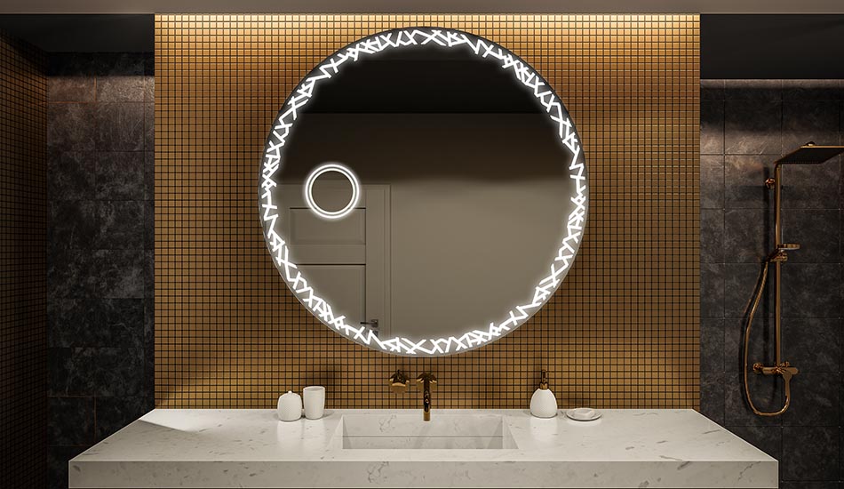Okruglo ambient LED ogledalo s funkcijom stražnjeg osvjetljenja za kupaonicu | ARTFORMA