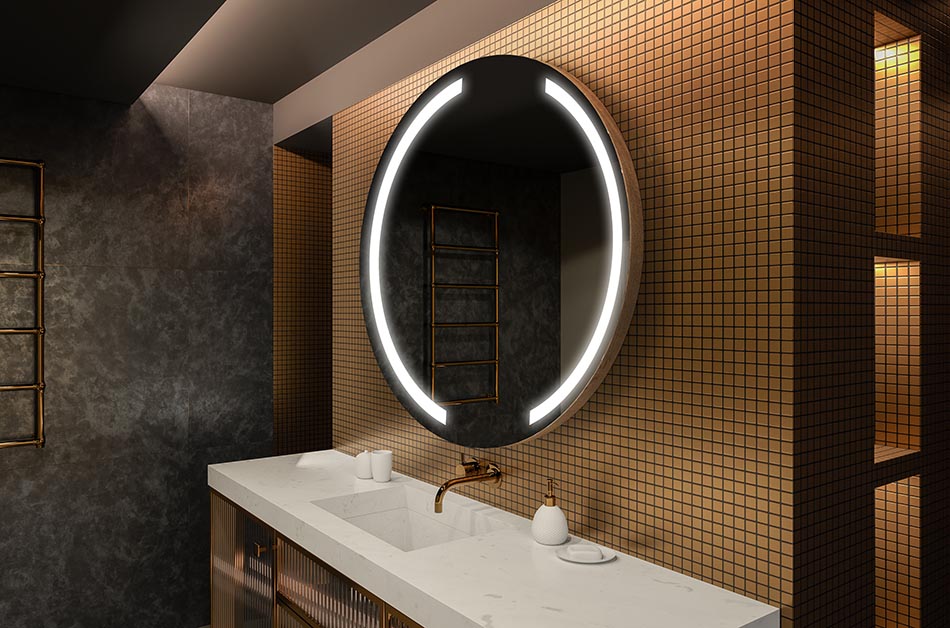 Moderno okruglo ogledalo s mekim LED svjetlom u premium stilu | ARTFORMA
