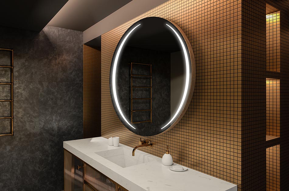 Moderno okruglo ogledalo s mekim LED svjetlom u premium stilu | ARTFORMA