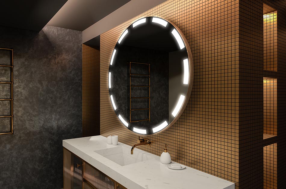 Moderno okruglo ogledalo s mekim LED svjetlom u premium stilu | ARTFORMA