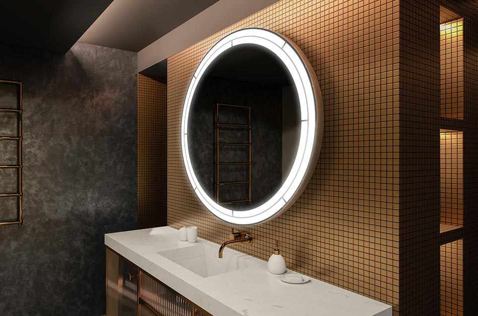 Moderno okruglo ogledalo s mekim LED svjetlom u premium stilu | ARTFORMA