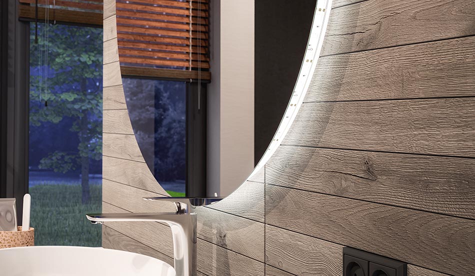 Okruglo LED ogledalo s ambient efektom i elegantnim difuznim svjetlom | ARTFORMA