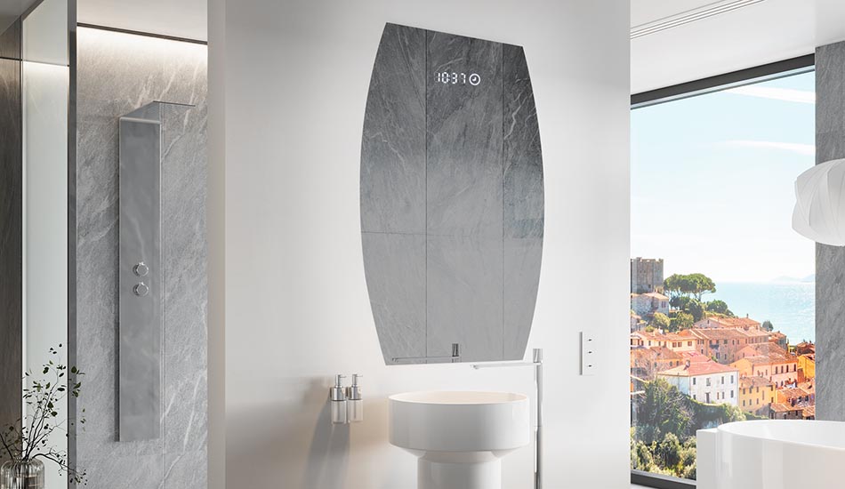 Nepravilno ogledalo s nježnim ambijentalnim osvjetljenjem za elegantan interijer | ARTFORMA