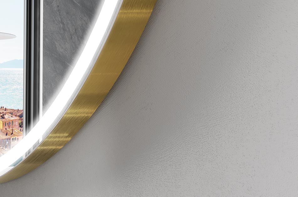 Nepravilno ogledalo s nježnim ambijentalnim osvjetljenjem za elegantan interijer | ARTFORMA