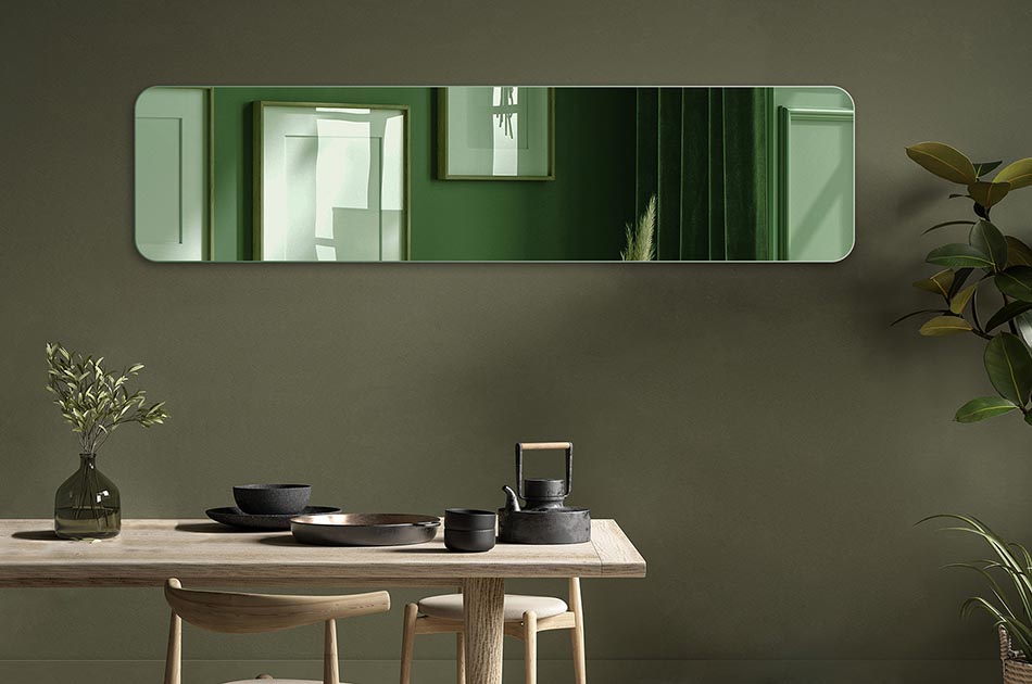 Ogledalo s mogućnošću izbora boje stakla je funkcionalan i elegantan dodatak za svaki interijer. Izaberite boju zrcalnog stakla u skladu sa svojim potrebama i stilom prostorije. Dostupne su različite boje stakla, uključujući zlatnu i grafitnu. Ogledalo se može koristiti u svim prostorijama, kao na primjer kupatilo, spavaonica, hodnik, dnevna soba. Jednostavno za ugradnju i svakodnevno održavanje.