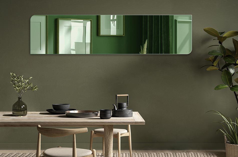 Ogledalo s mogućnošću izbora boje stakla je funkcionalan i elegantan dodatak za svaki interijer. Izaberite boju zrcalnog stakla u skladu sa svojim potrebama i stilom prostorije. Dostupne su različite boje stakla, uključujući zlatnu i grafitnu. Ogledalo se može koristiti u svim prostorijama, kao na primjer kupatilo, spavaonica, hodnik, dnevna soba. Jednostavno za ugradnju i svakodnevno održavanje.