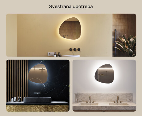 Ukrasna ogledala LED za zid 54x54cm s hladnim LED svjetlom 7000K, toplim svjetlom 3000K ili neutralnim svjetlom 4500K #2