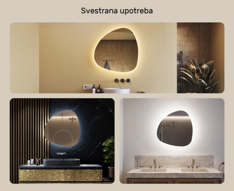 Ukrasna ogledala LED za zid 74x74cm s hladnim LED svjetlom 7000K, toplim svjetlom 3000K ili neutralnim svjetlom 4500K #2