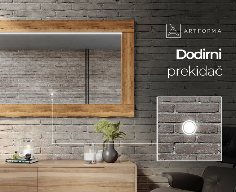 ogledalo sa drvenom okvirom sa rasvjetom LED L225 #5