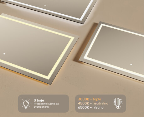 Ogledalo s LED rasvjetom L15 120x80cm - SmartScreen, DualColor, Grijaća prostirka #5
