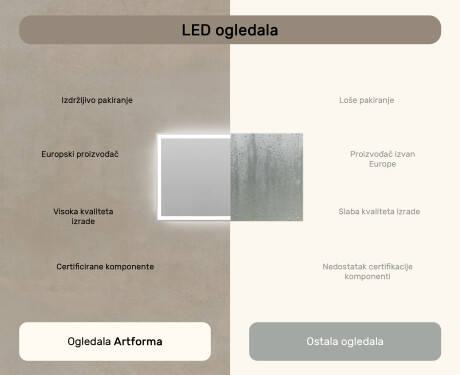 Ogledalo s LED rasvjetom 120x70cm s hladnim LED svjetlom 7000K, toplim svjetlom 3000K ili neutralnim svjetlom 4500K #6
