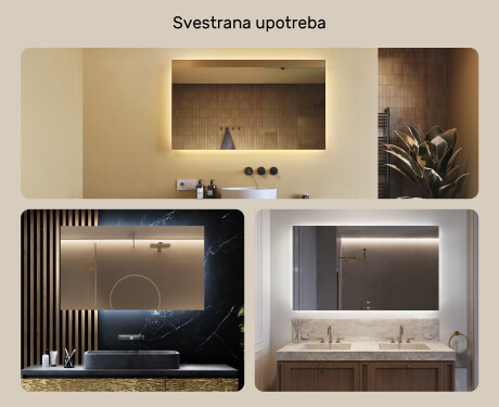 Ogledalo s LED rasvjetom 120x70cm s hladnim LED svjetlom 7000K, toplim svjetlom 3000K ili neutralnim svjetlom 4500K #2