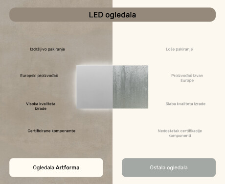 Ogledalo s LED rasvjetom 120x70cm s hladnim LED svjetlom 7000K, toplim svjetlom 3000K ili neutralnim svjetlom 4500K #6