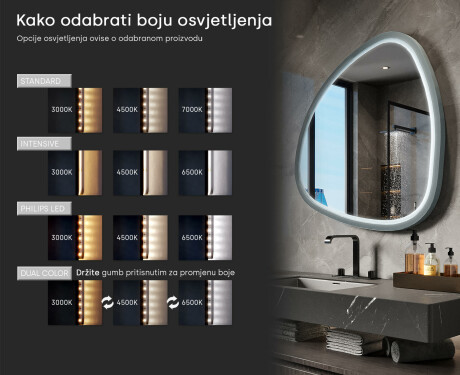 Nepravilno LED ogledalo s MDF okvirom visokog sjaja L308 #5
