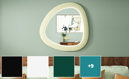 LED ogledalo nepravilne linije s lakiranim MDF okvirom L308