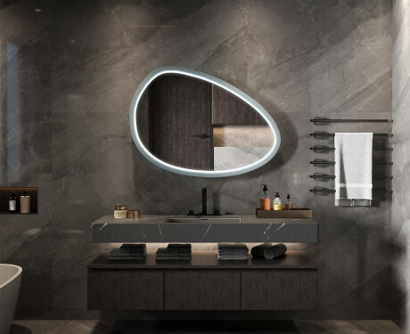 Asimetrično LED ogledalo s lakiranim MDF okvirom L310 #2