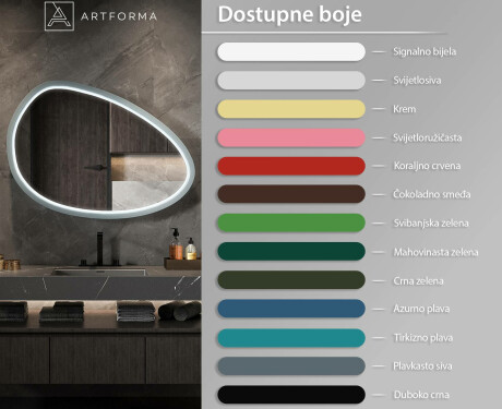 Asimetrično LED ogledalo s lakiranim MDF okvirom L310 #3