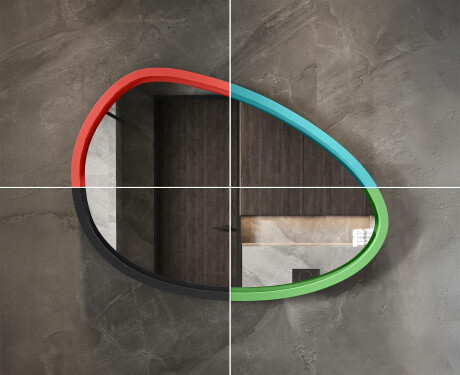 Asimetrično LED ogledalo s lakiranim MDF okvirom L310 #6