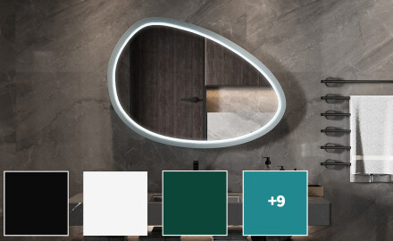 Asimetrično LED ogledalo s lakiranim MDF okvirom L310