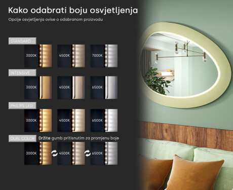 Asimetrično LED ogledalo s MDF okvirom L310 #5