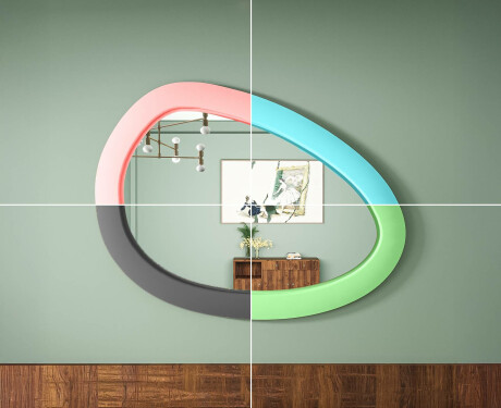 Asimetrično LED ogledalo s MDF okvirom L310 #6
