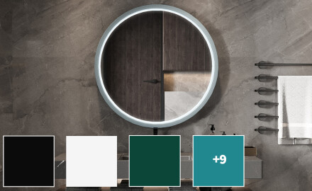 Okružno LED ogledalo u lakiranom MDF okviru L306