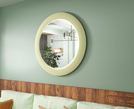 LED ogledalo s MDF-om u okruglom, lakiranom okviru L306