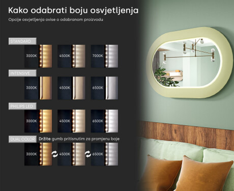 Moderan LED ogledalo u obliku stadiona s MDF okvirom L307 #5