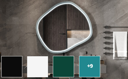 Romboidno LED ogledalo u lakiranom MDF okviru L309