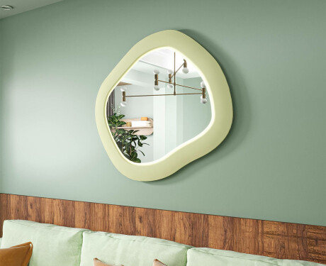 Dizajnersko LED ogledalo s MDF-om u geometrijskom obliku L309