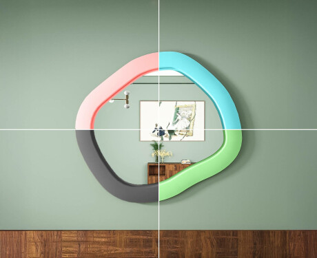 Dizajnersko LED ogledalo s MDF-om u geometrijskom obliku L309 #6