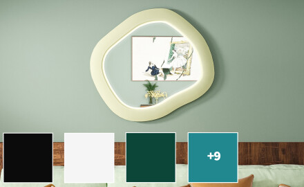 Dizajnersko LED ogledalo s MDF-om u geometrijskom obliku L309
