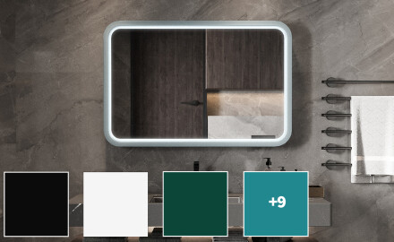 Zaobljeno LED ogledalo s lakiranim MDF okvirom L305