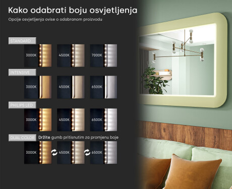 Zaobljeno LED ogledalo u sjajnom MDF okviru L305 #5