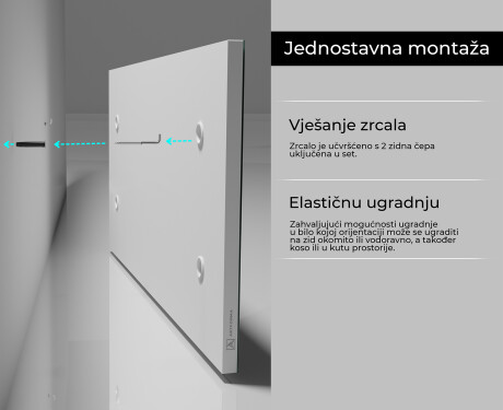 Pravokutno zidno ogledalo u okviru L197 #6