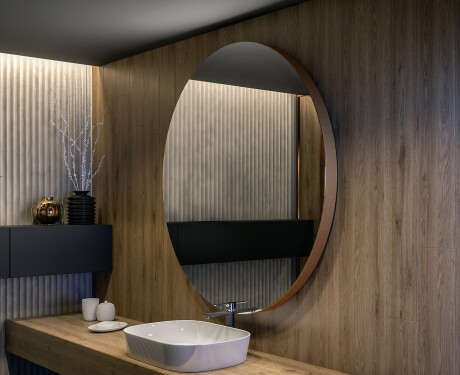 Okrugla zidno ogledalo u okviru L203