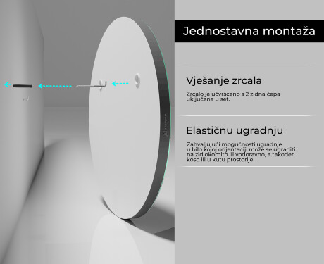 Okrugla zidno ogledalo u okviru L203 #5