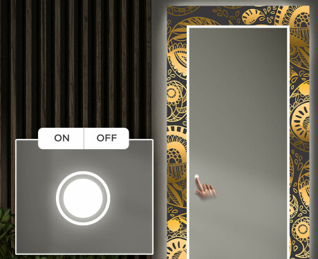 Ukrasno Zrcalo S LED Pozadinskim Osvjetljenjem Za Predvorje - Ancient Pattern #4