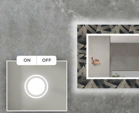 Ukrasno Zrcalo S LED Pozadinskim Osvjetljenjem Za Dnevnu Sobu - Dotted Triangles #4