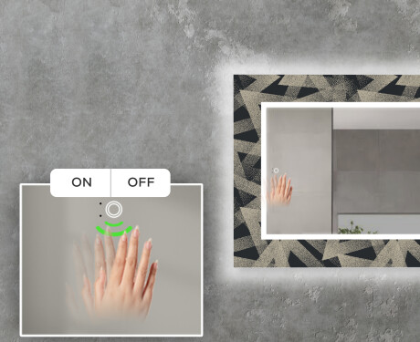 Ukrasno Zrcalo S LED Pozadinskim Osvjetljenjem Za Dnevnu Sobu - Dotted Triangles #5