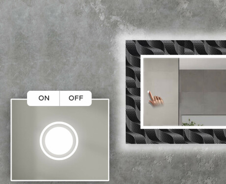 Ukrasno Zrcalo S LED Pozadinskim Osvjetljenjem Za Dnevnu Sobu - Dark Wave #4