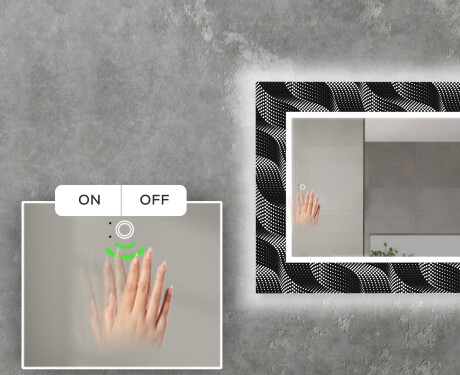 Ukrasno Zrcalo S LED Pozadinskim Osvjetljenjem Za Dnevnu Sobu - Dark Wave #5