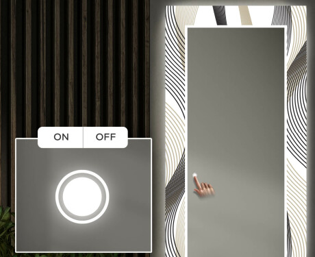 Ukrasno Zrcalo S LED Pozadinskim Osvjetljenjem Za Predvorje - Waves #4