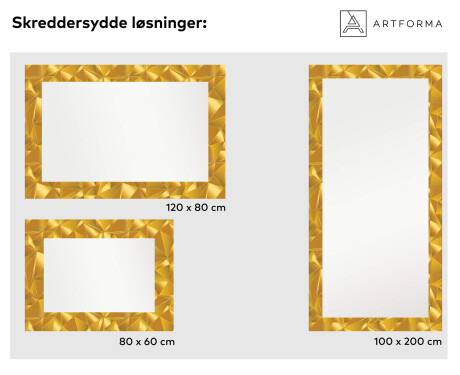 Ukrasno Zrcalo S LED Pozadinskim Osvjetljenjem Za Predvorje - Gold Triangles #6