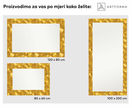 Ukrasno Zrcalo S LED Pozadinskim Osvjetljenjem Za Predvorje - Gold Triangles #2