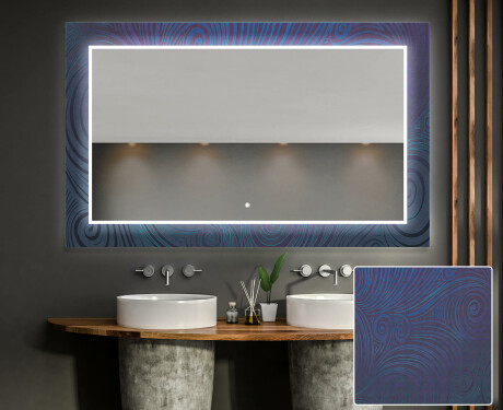 Dekorativno Ogledalo S Rasvjetom Za Kupaonicu - Blue Drawing