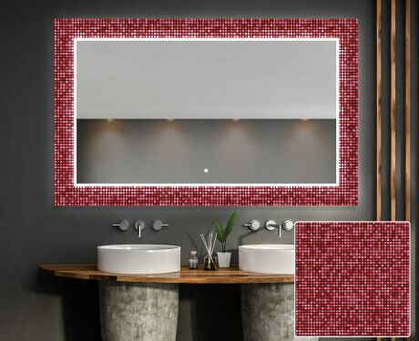 Dekorativno Ogledalo S Rasvjetom Za Kupaonicu - Red Mosaic