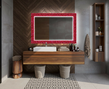 Dekorativno Ogledalo S Rasvjetom Za Kupaonicu - Red Mosaic #12